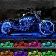 Upgrade Your Motorcycle with 12-Motor LED Strip Lights - Multi-Color Accent Glow Neon Lighting!