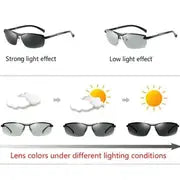 1pc Men's Polarized Photochromic Sunglasses, Day And Night Driving Night Vision Fishing Sunglasses