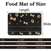 Personalized Dog Feeding Mat, Paw Pattern PU Leather Pet Placemat, Durable And Waterproof Dog Food Bowl Water Bowl Mat