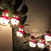 1set 5.4ft/1.65m 10 Lights, LED Christmas Snowman String Lights, Christmas Ornaments, Decorations For Christmas Tree, Festive, Party