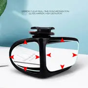 2pcs 360 Degree 360° Rotatable 2 Side Car Blind Spot Convex Mirror Exterior Rear View Reversing Parking Auxiliary Mirror Safety Driving