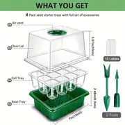 4 Packs, Grow Your Own Plants With This Complete Seed Starting Kit Includes 4/5/6 Pack Seedling Starter Trays, Full Spectrum Grow Light, Time Controller, Humidity Dome, And Dishwasher Safe Trays