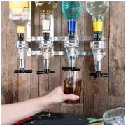 Wall-Mounted 4 Bottle Liquor Dispenser, Bar Butler Bracket For Alcohol Drink Whiskey Beverage 4-6 Shot Wine Dispenser Holder