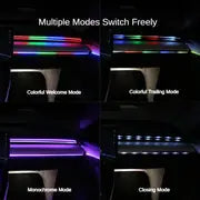For Tesla For Model 3 For Model Y 2018-2023 LED Atmosphere Light,Car LED Lights Strip Accessories,USB Plug And Play App Control LED Lights For Car