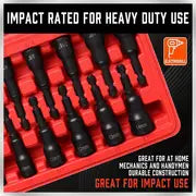 12pcs Magnetic Nut Driver Set, Sockets CR-V, Impact Power Hex Nut Driver Drill Bit Master Kit, SAE & Metric, 1/4-Inch Quick-Change