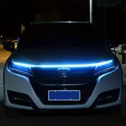 12V 1.2M/47.24in Car Scan Lighting Daytime Running Light Car Hood Light Strip Waterproof Auto DIY Lights Decorative Ambient Neon Lamp