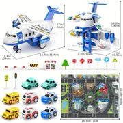 Kids Airplane Car Toys Simulation Inertia Aircraft Music Stroy With Light Passenger Plane Diecasts Kids Educational Toy