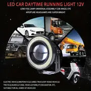 3.5in High Brightness Car Modified Front Fog Lamp LED Angel Eye Lens Fog Lamp Daytime Running Lamp General Waterproof