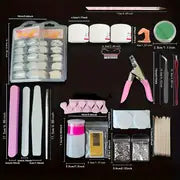 Professional Acrylic Nail Kit with 12 Glitter Powder and Nail Art Tips - DIY Nail Starter Kit for Perfect Manicures