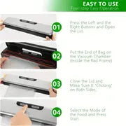 1pc, Vacuum Sealer Machine, Lightweight Food Vacuum Sealer Compact Machine For Food Preservation, Automatic Food Sealer Saver Vacuum Machine Easy To Use, Clean And Storage For Home Kitchen