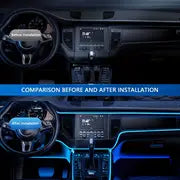 19.69 Feet Car LED Strip Light, RGB Interior Car Ambient Lights, 5-In-1 With 236.22 Inches Multicolor Dash Ambient Interior Lighting Kits, Music Mode Sound Active And Mobile APP Wireless Control,Compatible With All Car Models.