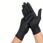 100pcs Guanbo Black Nitrile Disposable Gloves, Thickened Gloves, Food Safety Gloves, Kitchen Gloves, Non-latex Disposable Gloves