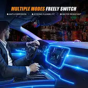 19.69 Feet Car LED Strip Light, RGB Interior Car Ambient Lights, 5-In-1 With 236.22 Inches Multicolor Dash Ambient Interior Lighting Kits, Music Mode Sound Active And Mobile APP Wireless Control,Compatible With All Car Models.