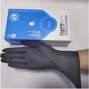 100pcs Guanbo Black Nitrile Disposable Gloves, Thickened Gloves, Food Safety Gloves, Kitchen Gloves, Non-latex Disposable Gloves