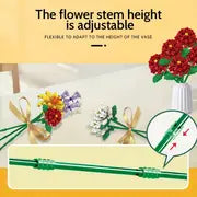 Building Blocks Bouquet Small Particles Of Immortal Roses Girls Puzzle Assembled Flower Toys Girls Series Valentine's Day Gift