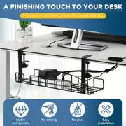 Cable Organizers, Cable Racks, Cable Management Under Desk, No Drill Cord Organizer Management Tray For Office Home PC Computer Wire Management Rack, No Damage To Desk