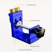 45pcs Pocket Hole Jig Kit - 15° Woodworking Inclined Hole Jig, Drive Adapter & Angle Drilling Holes for Carpentry Projects!