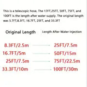 1pc Garden Hose Nozzle Retractable Hose Extend Garden Hose 3/4" Diameter High Pressure Car Washer Pipe Sprayer Shrinks Irrigation, 25Ft/50ft/75ft/100ft