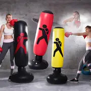 Inflatable Free-Standing Fitness Punching Bag - Heavy Duty Kick Target Stand Tower Bag for Adults and Kids - Freestanding Tumbler Column Sandbag for Fitness and Sport Play