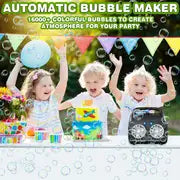 Automatic Bubble Machine Upgrade Bubble Blower With 2 Fans, 20000+ Bubbles Per Minute Bubbles For Kids Portable Bubble Maker Operated By Plugin Or Batteries For Indoor Outdoor Birthday Party