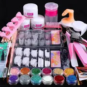 Professional Acrylic Nail Kit with 12 Glitter Powder and Nail Art Tips - DIY Nail Starter Kit for Perfect Manicures