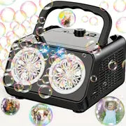 Automatic Bubble Machine Upgrade Bubble Blower With 2 Fans, 20000+ Bubbles Per Minute Bubbles For Kids Portable Bubble Maker Operated By Plugin Or Batteries For Indoor Outdoor Birthday Party