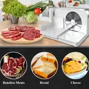Meat Slicer Electric Deli Food Slicer, Stainless Steel Blade And Food Carriage, Adjustable Thickness Food Slicer Machine For Meat, Cheese, Bread(150W)