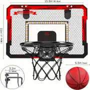 Light Up The Fun: Children's Indoor Basketball Hoop With LED Lights, Electronic Scoreboard & 4 Balls - Perfect Gift For Boys & Teens! Halloween Christmas Gift Halloween Thanksgiving Christmas Gift