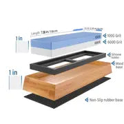 1pc Premium Whetstone, Knife Sharpening Stone, 2 Side Grit 1000/6000 Waterstone, Whetstone Knife Sharpener, Non-Slip Bamboo Base & Angle Guide