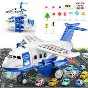 Kids Airplane Car Toys Simulation Inertia Aircraft Music Stroy With Light Passenger Plane Diecasts Kids Educational Toy