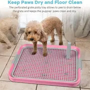 Dog Litter Box, Indoor Pee Pad Holder Puppy Pee Mesh Potty Training Tray Portable Mesh Dog Toilet