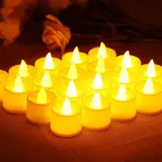 24pcs Flameless Tea Lights: Battery-Operated Candles for Home Decor & Gifts