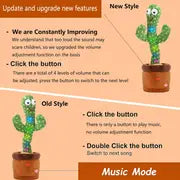 1pc Dancing Cactus Twisting Singing Lighting Learning Tongue Talking Enchanting Plush Toys For Christmas Birthday Gift