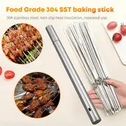 Upgrade Your BBQ Game with 10/20pcs Stainless Steel Barbecue Skewer Storage Tube!