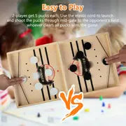 Wooden Foosball Board Game, Slingshot Table Hockey Party Game, Christmas, Halloween And Thanksgiving Gift - Perfect For Families