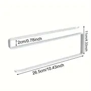 1pc White Iron Under Cabinet Paper Roll Holder, Cabinet Roll Paper Holder, Fresh Film Wall Hanging Shelf, 26.5cm*11cm/10.43inch*4.33inch