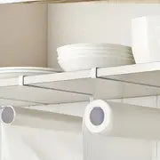 1pc White Iron Under Cabinet Paper Roll Holder, Cabinet Roll Paper Holder, Fresh Film Wall Hanging Shelf, 26.5cm*11cm/10.43inch*4.33inch