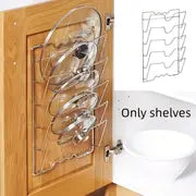 1pc Hanging Pot Lid Holders, Multifunctional Pot And Lid Rack Wall-mounted Storage Rack, Cutting Board Storage Rack, Kitchen Accessories