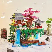 3320pcs Architecture Series Cherry Flower Chinese Ancient Style Architecture Taohuatan Assembled Building Blocks, Ornament Model, Halloween/Thanksgiving Day/Christmas Gift