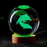 1pc 3D Axolotl Laser Engraved Crystal Ball Lamp, Multi-coloured Night Light, Send To Girlfriend Classmate Wife Children Creative Birthday Gift Glass Ball Living Room Bedroom Home Decoration