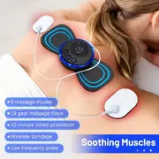 EMS Neck Massager + 2 Massage Tablets Rechargeable Remote Control Electric Cervical Massage Sticker Muscle Stimulator Low Frequency Pulse Massage Tablets