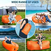 Relax In Comfort: Inflatable Lounger Air Sofa Hammock - Portable, Waterproof & Leakproof - Perfect For Backyard, Beach, Camping & More!