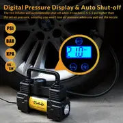 MESHUBA Tire Inflator Portable Air Compressor, 150PSI Air Pump For Car Tires With Digital Pressure Gauge For Car Bike Motor Ball, Yellow