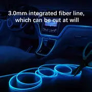 Car Led Strip Ambient Interior Light Optical Fiber USB Drive RGB LED Atmosphere Decorative Lamp Music Control Multip Modes 8 Colors DIY Neon Lights