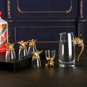 Set, Chinese Zodiac Wine Set, Antique Style 1 Wine Pot And 12 Shot Glasses, Chinese Style Liquor Shot Cups, Baijiu Drinking Glasses, Drinkware, Gifts