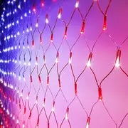 1pc American Flag Net Light, Outdoor Waterproof LED Flag String Lights For Festival Garden Decor, Solar Lights For Outside