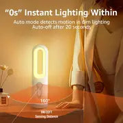 1pc Motion Sensor Night Light, Rechargeable Portable LED Night Light, With Flashlight With Dusk To Dawn Sensor, For Bedroom, Bathroom, Nursery, Toilet, Reading, Camping