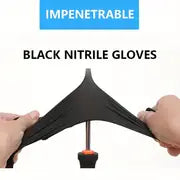 100pcs Guanbo Black Nitrile Disposable Gloves, Thickened Gloves, Food Safety Gloves, Kitchen Gloves, Non-latex Disposable Gloves