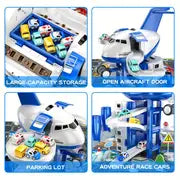 Kids Airplane Car Toys Simulation Inertia Aircraft Music Stroy With Light Passenger Plane Diecasts Kids Educational Toy