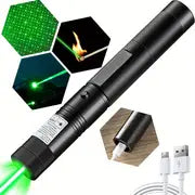 High Power Green Laser Pointer With USB Charging And Built-in Battery - Perfect For Outdoor Night Walking, Pet Teasing, And Teaching